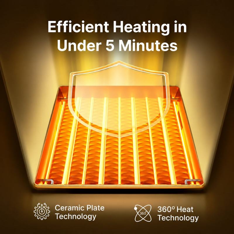 RapidHeat heating a room in under 5 minutes